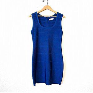 NWT Calvin Klein‎ Blue Bodycon Bandage Dress Size Medium Petite